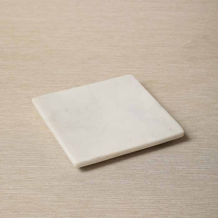 Square white marble dish