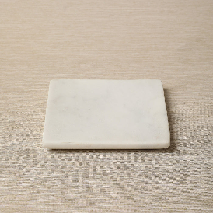 Square white marble dish