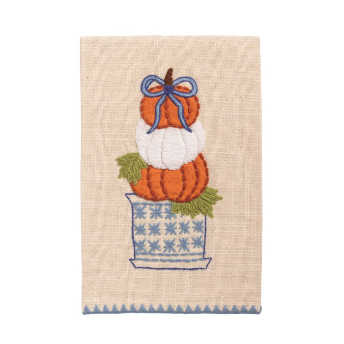 Stacked Pumpkin Appliqué Topiary Towel
