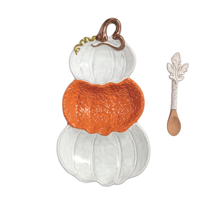 Stacked Pumpkin Triple Tidbit Set