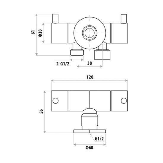 Stainless Steel Dual Control Mini Cistern Cock - Acqua Bathrooms