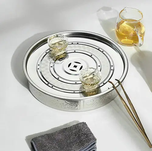 Stainless Steel Tea Tray / Saucer / Board with Water Tank 5 Variations - King Tea Mall