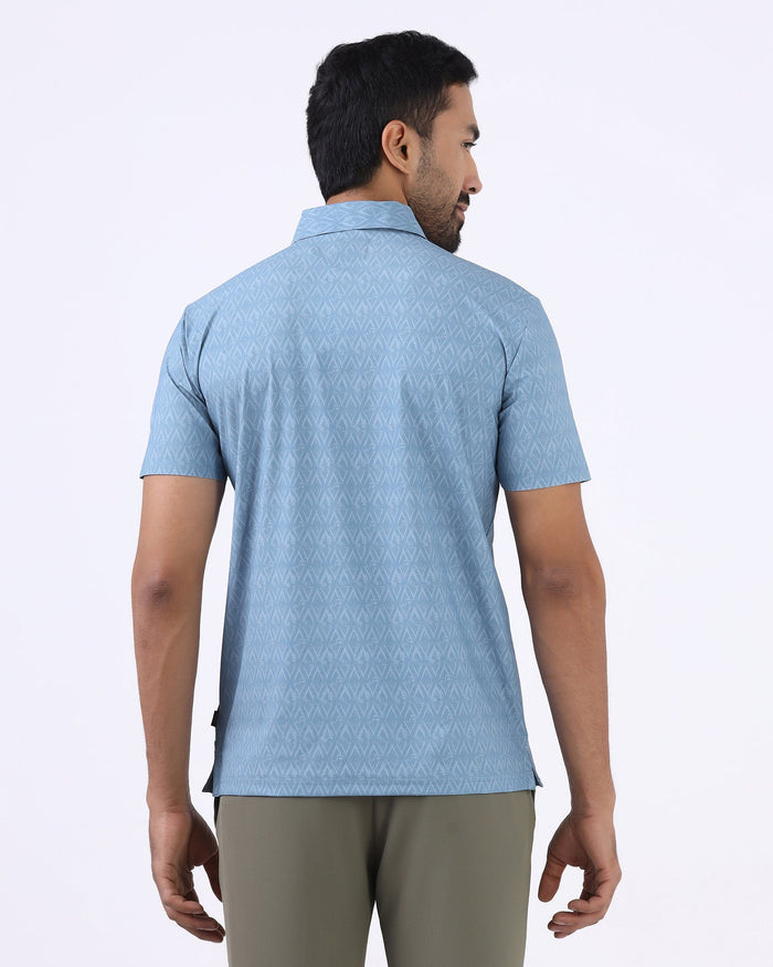 Steel Blue TechPro Printed Polo - Peeves