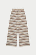 STRIPE WIDE LEG TROUSERS - BEIGE
