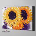 Sunflowers with a Splash of Purple Gallery Wrapped Canvas