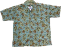 Teal Cotton Floral Summer Shirt