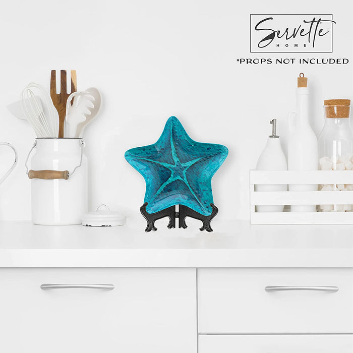 Teal Melamine Starfish Plate