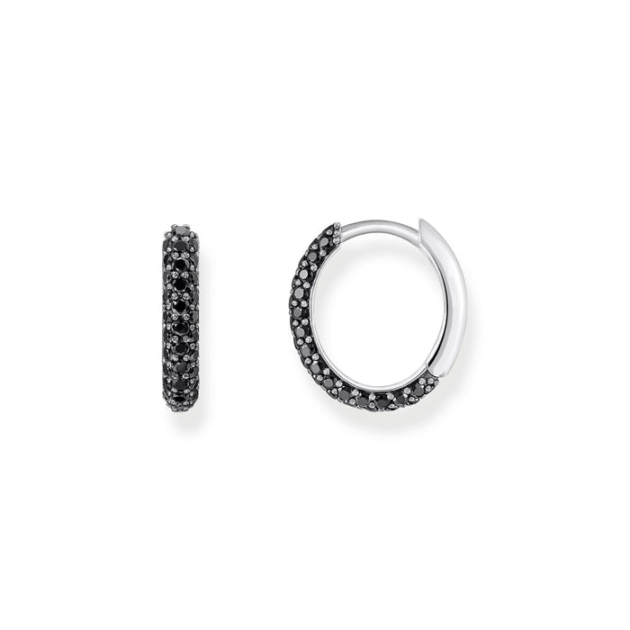 THOMAS SABO Hoop earrings with black zirconia pavÃÂ©