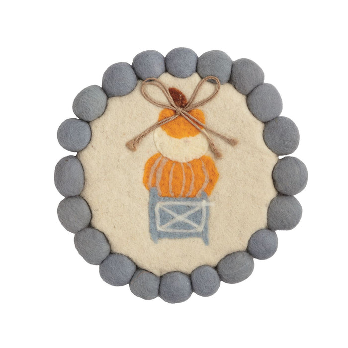 Three Pumpkin Wool Trivet