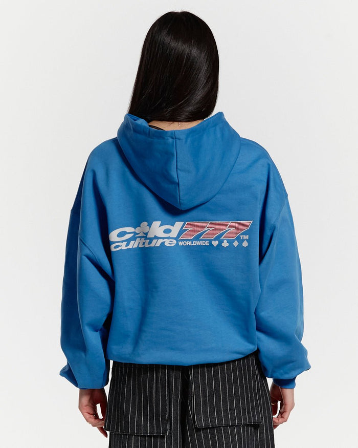 THREE SEVENS HOODIE CAPRI BLUE - COLD CULTURE