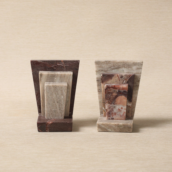 Tower bookend in marble