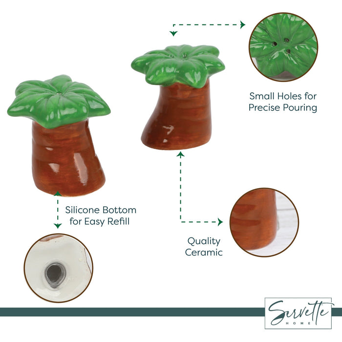 Tropical Palm Tree Salt & Pepper Shakers