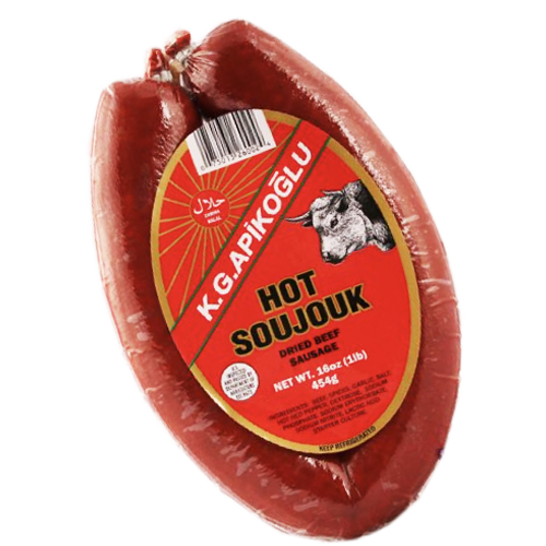 Turkish HOT Beef Sausage Soujouk (Halal) 1lb (Apikoglu)
