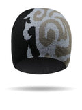 Two-Tone Tribal Beanie: 8″ height
100% Acrylic Knit
One size fits most
Unisex
