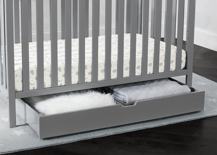 Delta Children Grey (026) Under Crib Roll-Out Storage, Hangtag View