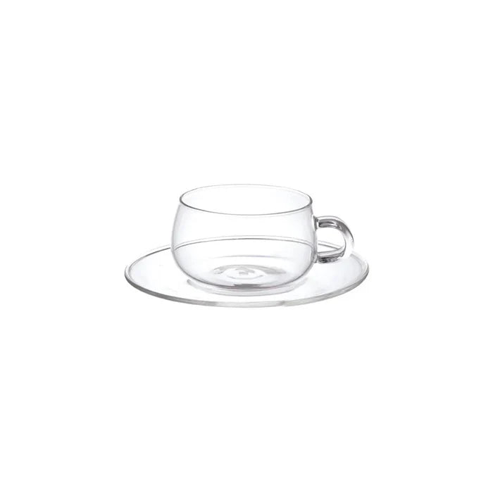 UNITEA Cup & Saucer 230ml Glass, Set of 2