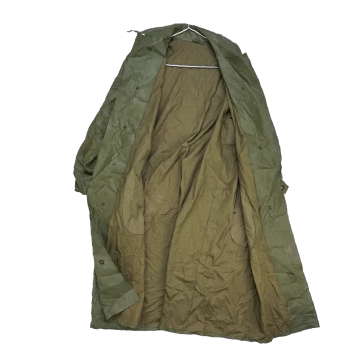 US 1950s Dismounted Olive Raincoat - Large - US Army Surplus - Rain Jackets