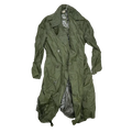 US Army Olive Nylon Raincoat - 36R, Small - US Army Surplus - Rain Jackets