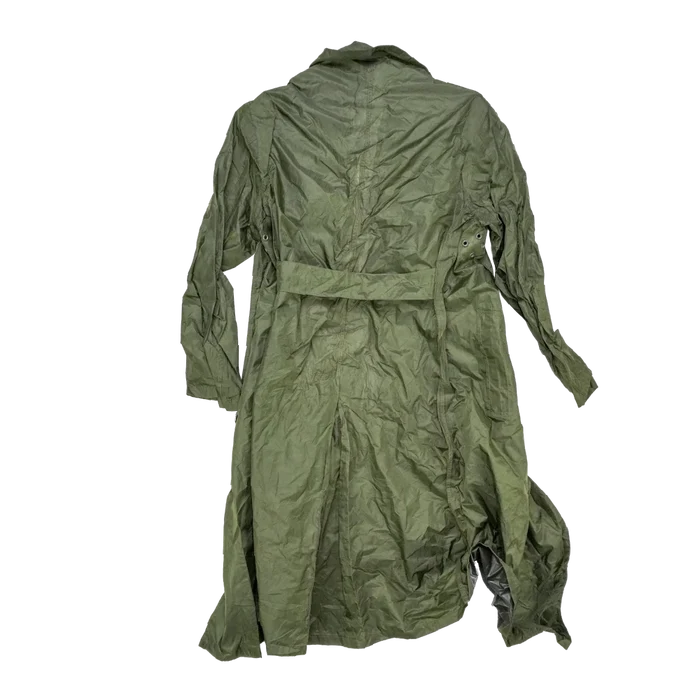 US Army Olive Nylon Raincoat - 36R, Small - US Army Surplus - Rain Jackets