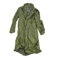 US Army Olive Nylon Raincoat - 36S, Small - US Army Surplus - Rain Jackets