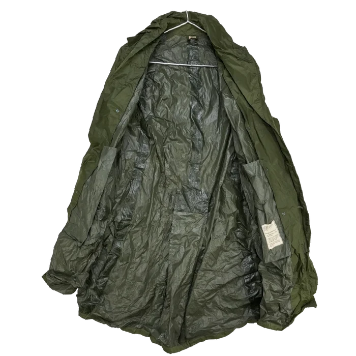 US Army Olive Nylon Raincoat - 36S, Small - US Army Surplus - Rain Jackets