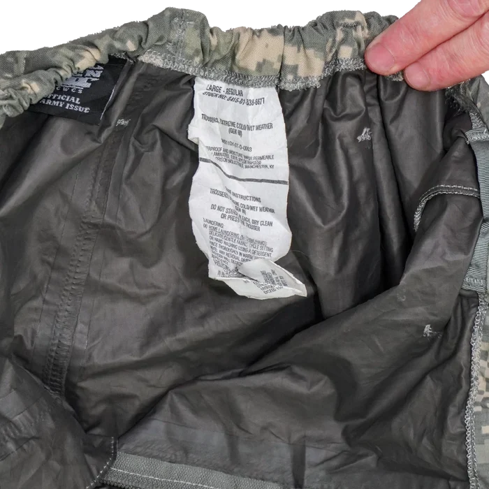 USGI UCP Extreme Cold Weather Waterproof Trousers - Large Regular - US Army Surplus - Rain Trousers