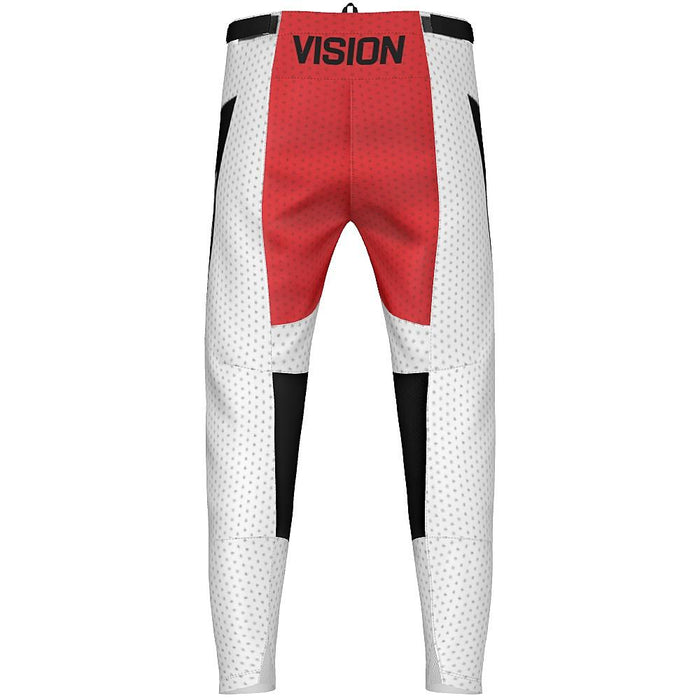 Vision MX White and Red Mx Pants