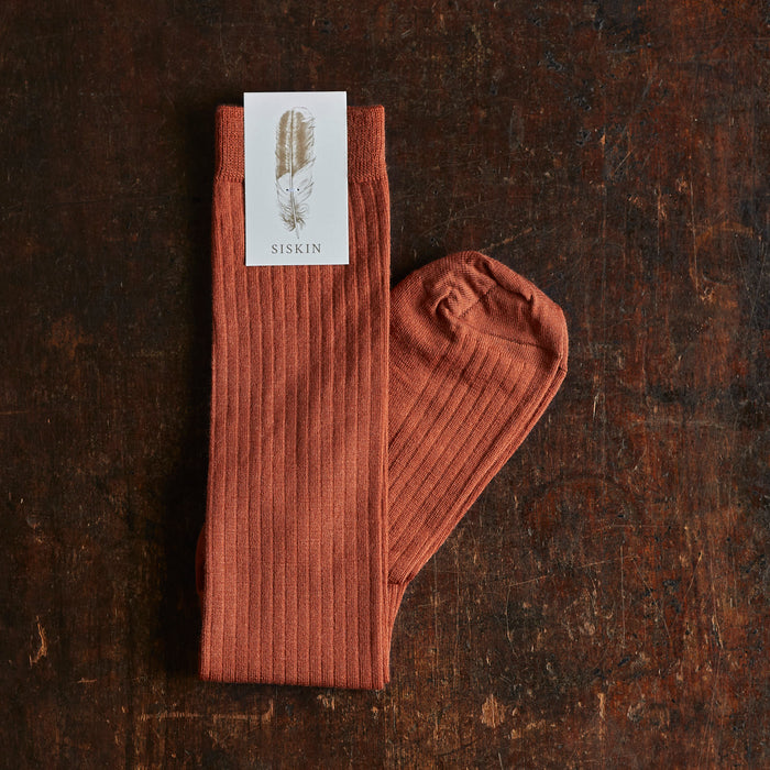 Weaver Adults Knee High Socks - Wool - Rust