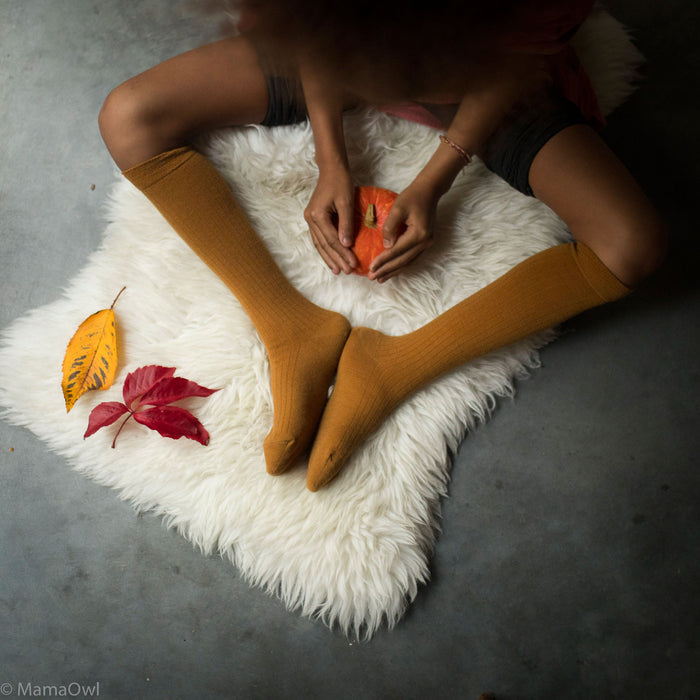 Weaver Baby & Kids Knee High Socks - Wool - Ochre