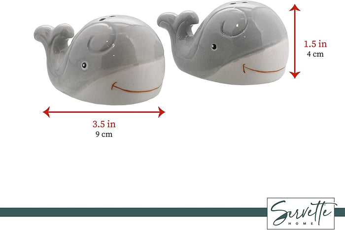 Whale Salt & Pepper Shakers