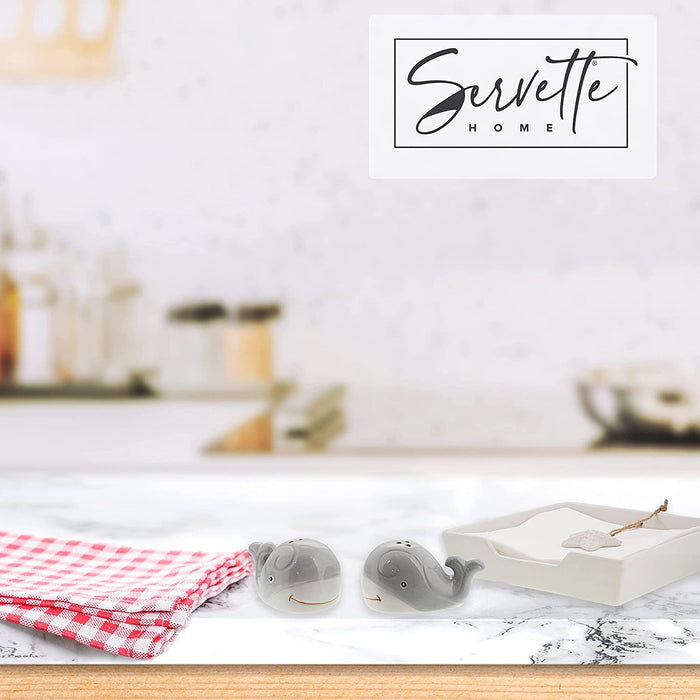 Whale Salt & Pepper Shakers