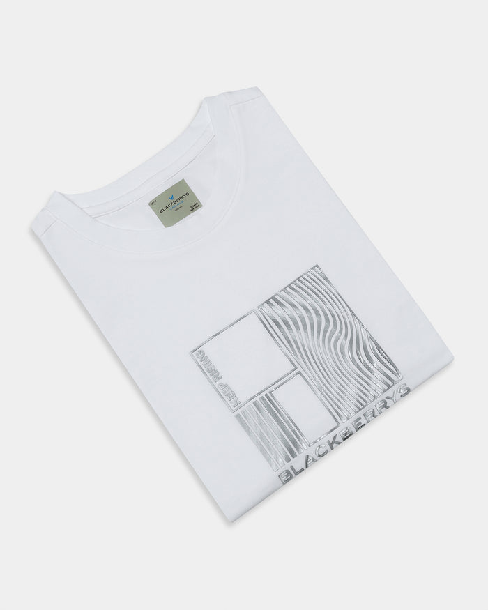 White Crew Neck Printed T-Shirt - Sybill
