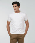 White Crew Neck Solid T-Shirt - Bellatrix