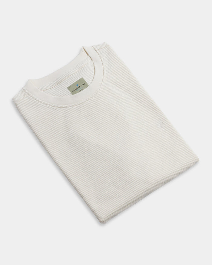 White Crew Neck Textured T-Shirt - Lord