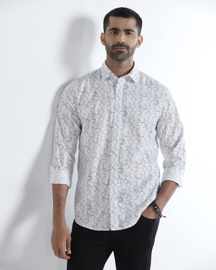 White Printed Shirt - Hoden