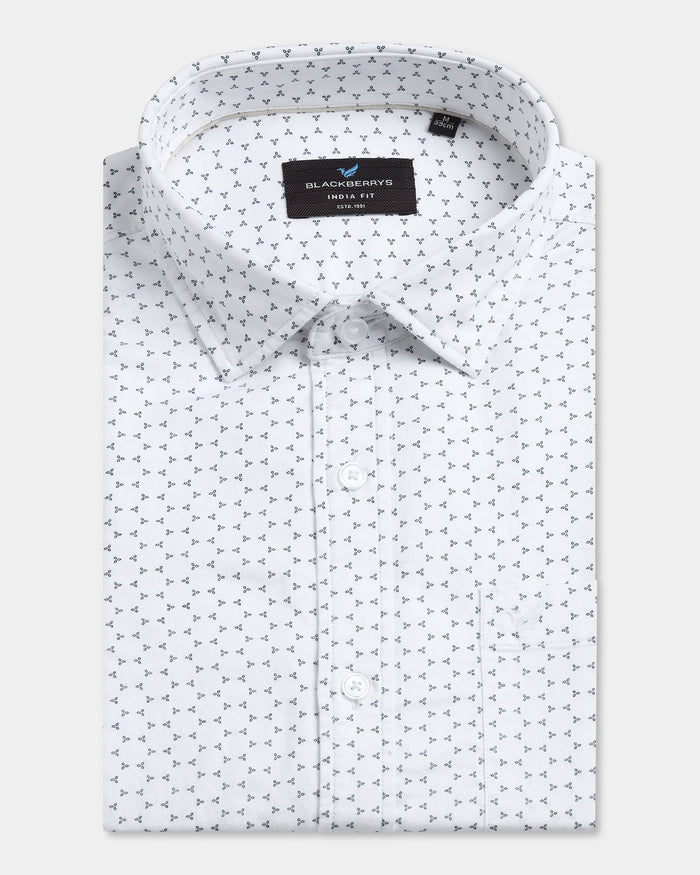 White Printed Shirt - Zovik