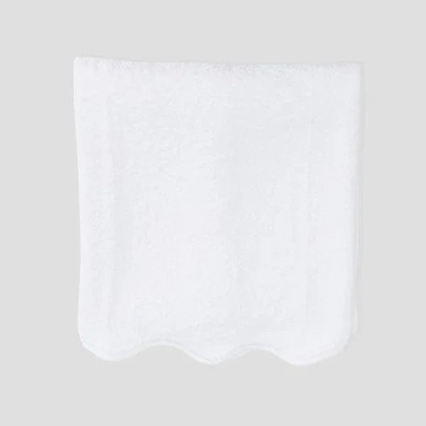 White Scalloped Edge Bath Towel