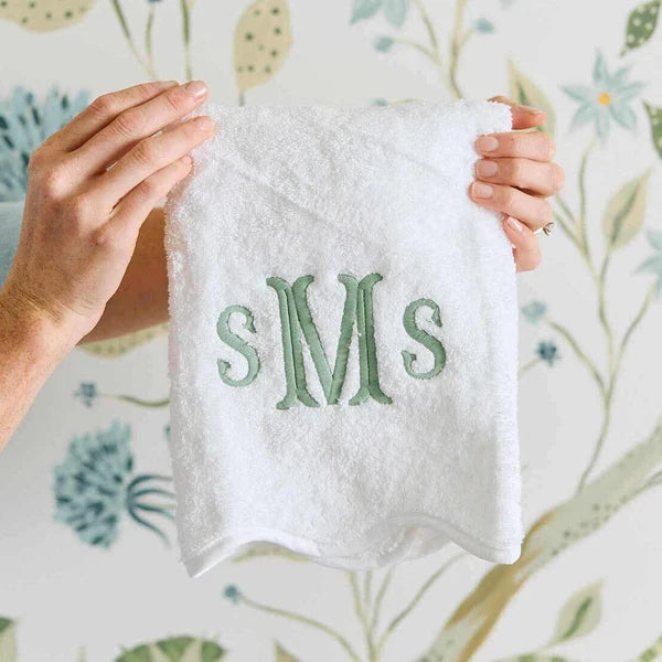 White Scalloped Edge Bath Towel