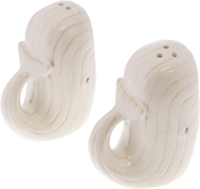 White Standing Up Whale Salt and Pepper Shaker
