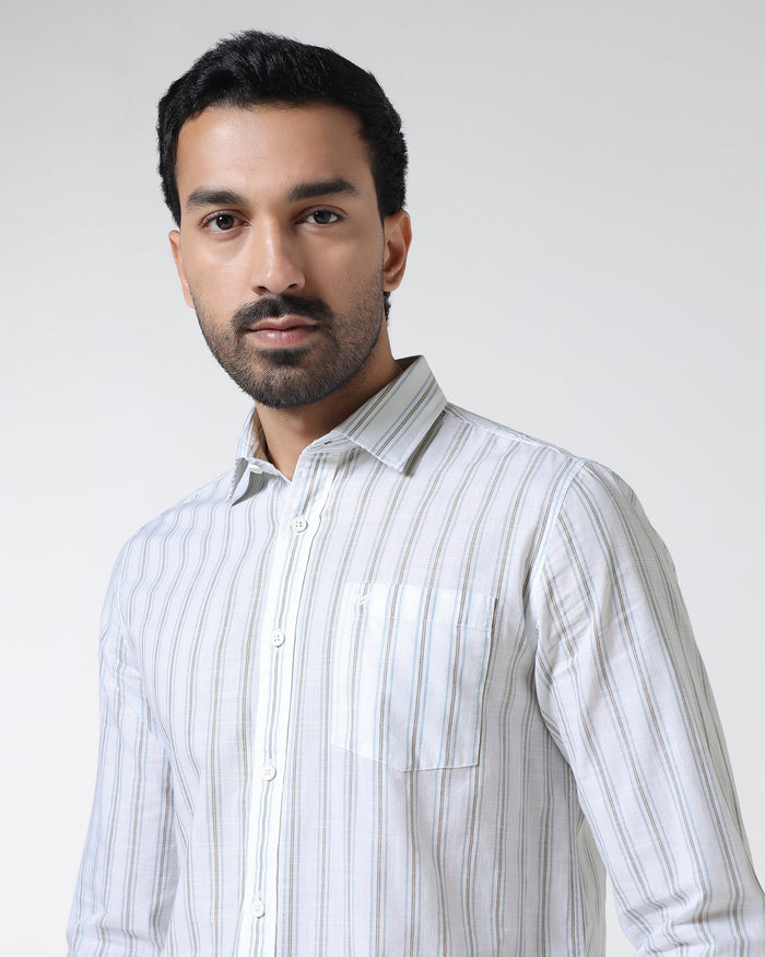 White Stripe Shirt - Lekor