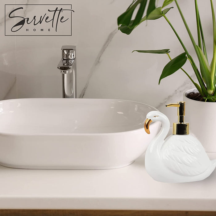 White Swan Flamingo Soap Dispenser with Pump