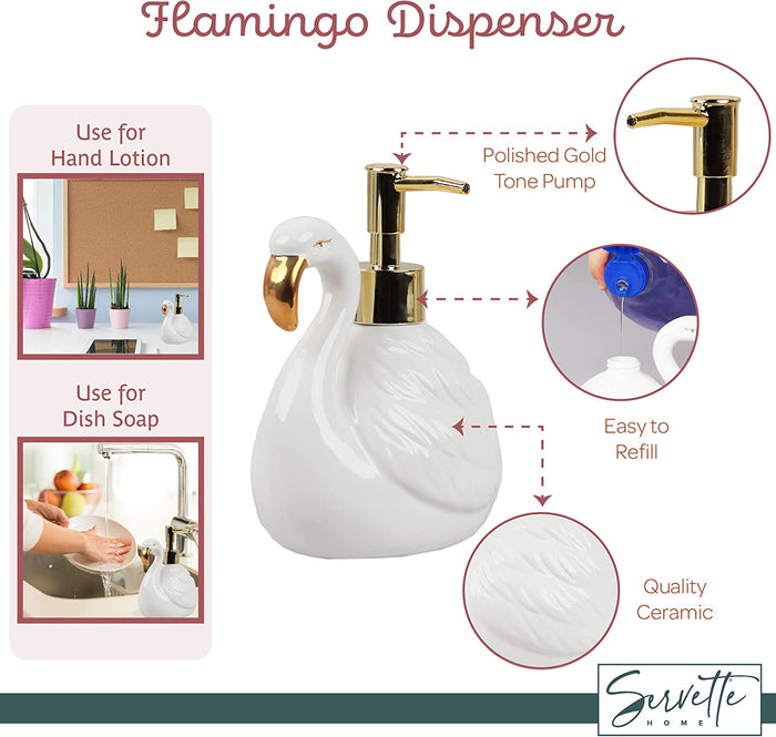 White Swan Flamingo Soap Dispenser with Pump