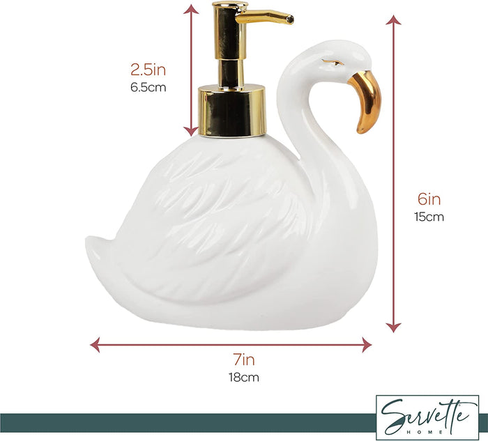 White Swan Flamingo Soap Dispenser with Pump