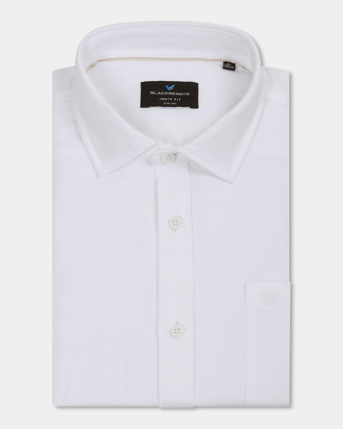 White Textured Shirt - Caty