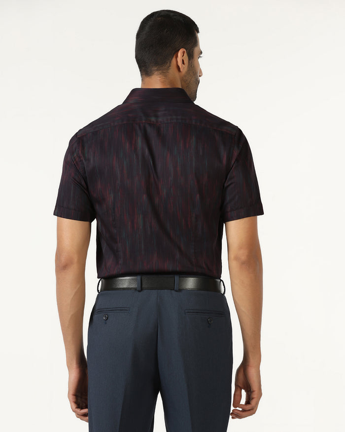Wine Half Sleeve Printed Shirt - Siena