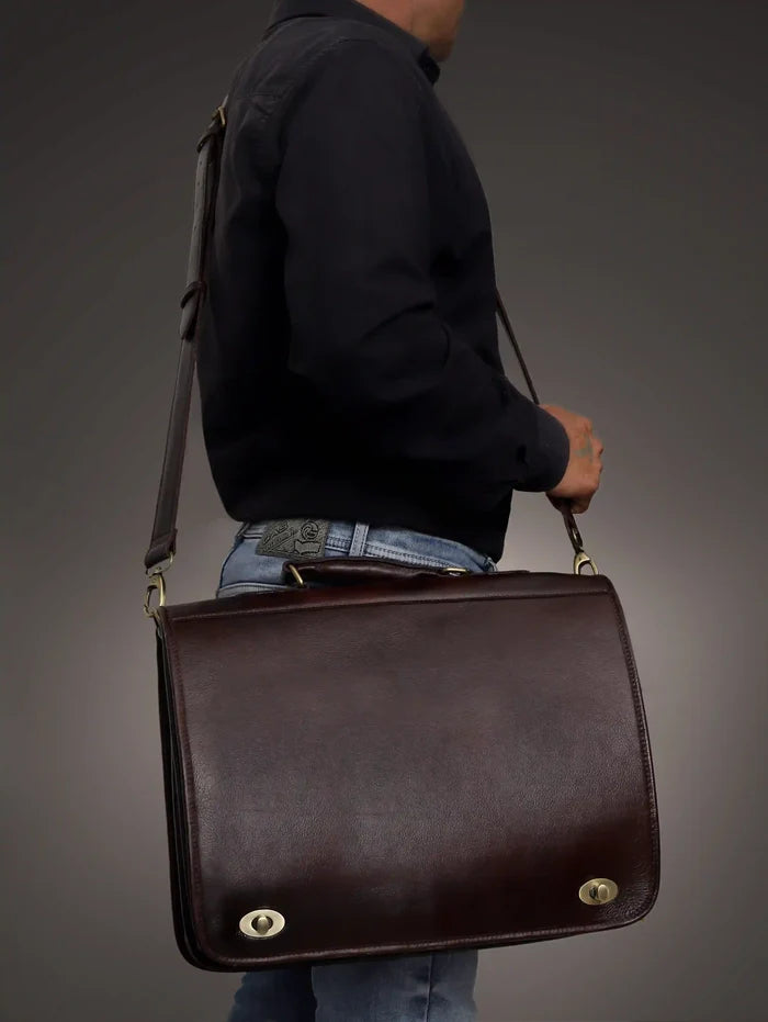 Wine Italy Lawyer Leather Briefcase Bag