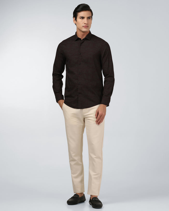 Wine Printed Shirt - Laver