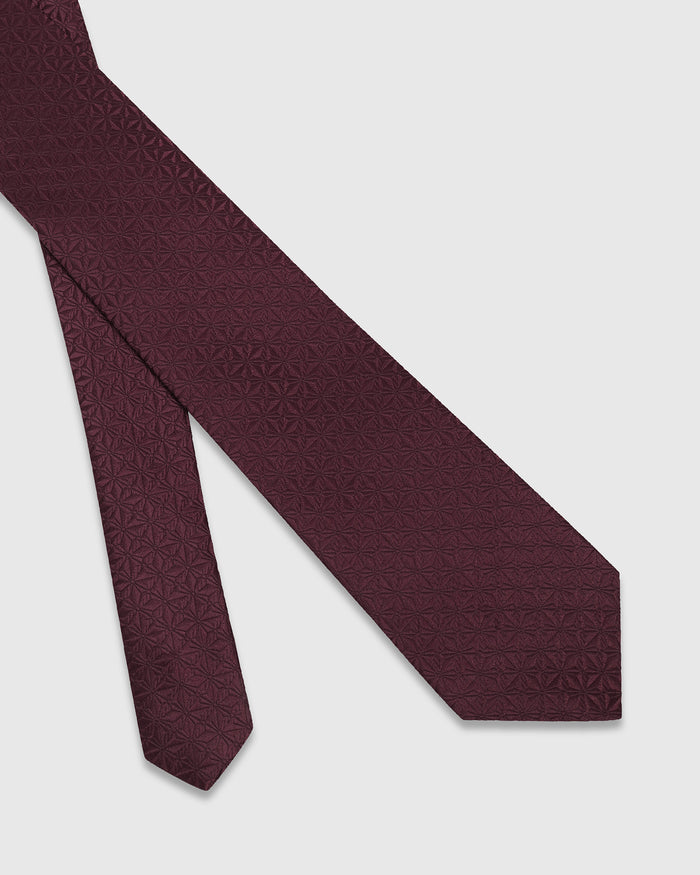 Wine Silk Jacquard Tie - Wilber