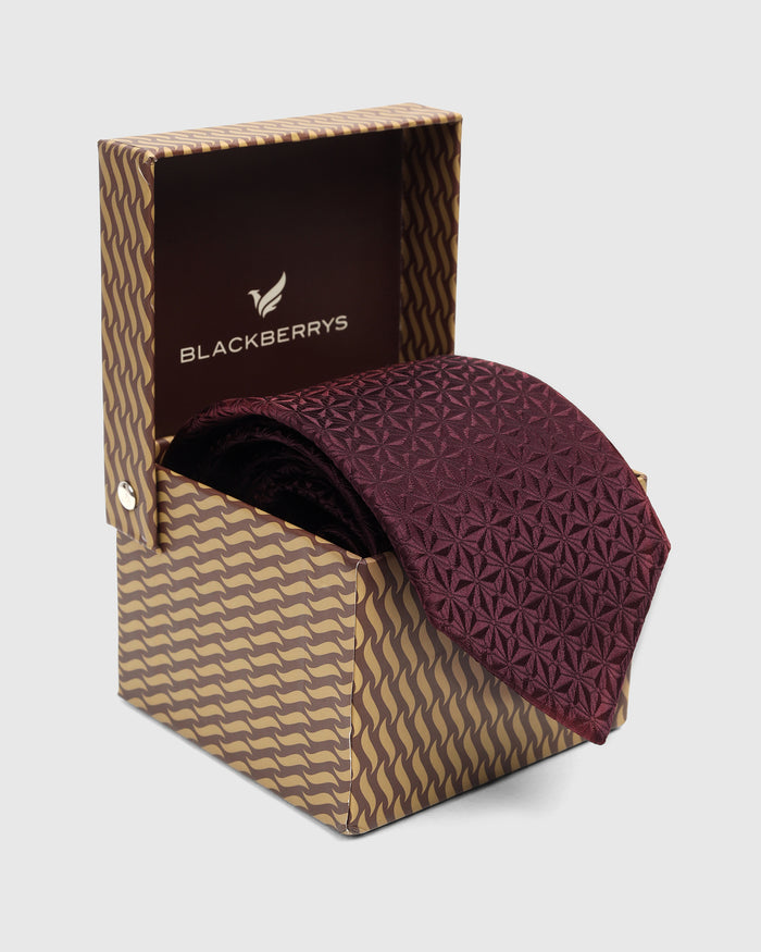 Wine Silk Jacquard Tie - Wilber
