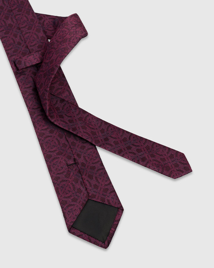 Wine Silk Jacquard Tie - Wynston